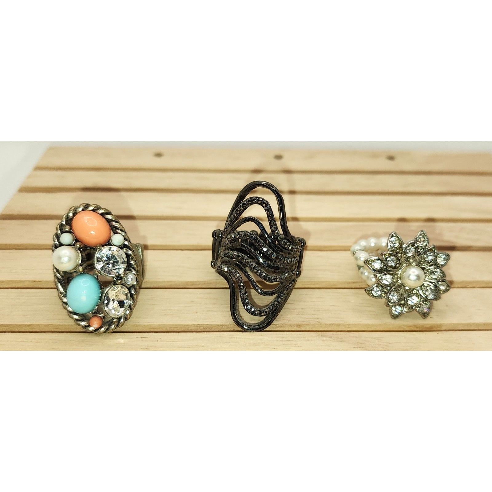 Various Rings Costume Jewelry Statement Rings Gold Tone Rings Gemstone Rings